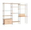 Moebe Shelving System S.200.3.D, Oak/Warm Grey