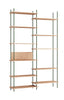 Moebe Shelving System S.255.2.A, Oak/Pine Green