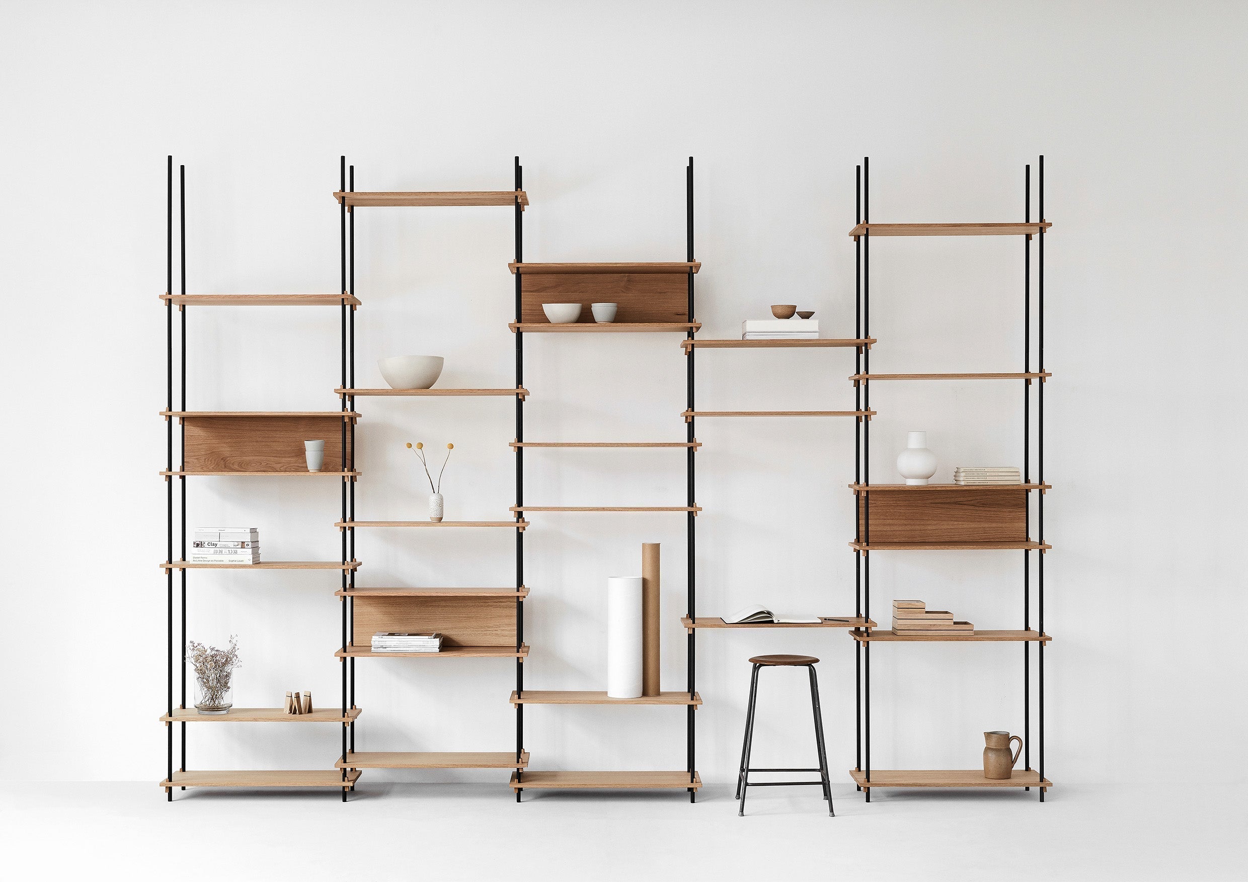 [product_category]-Moebe Shelving System S.255.2.C, Oak/Black-Moebe-5713520005725-S.255.2.C.OA.BL-MOE-48