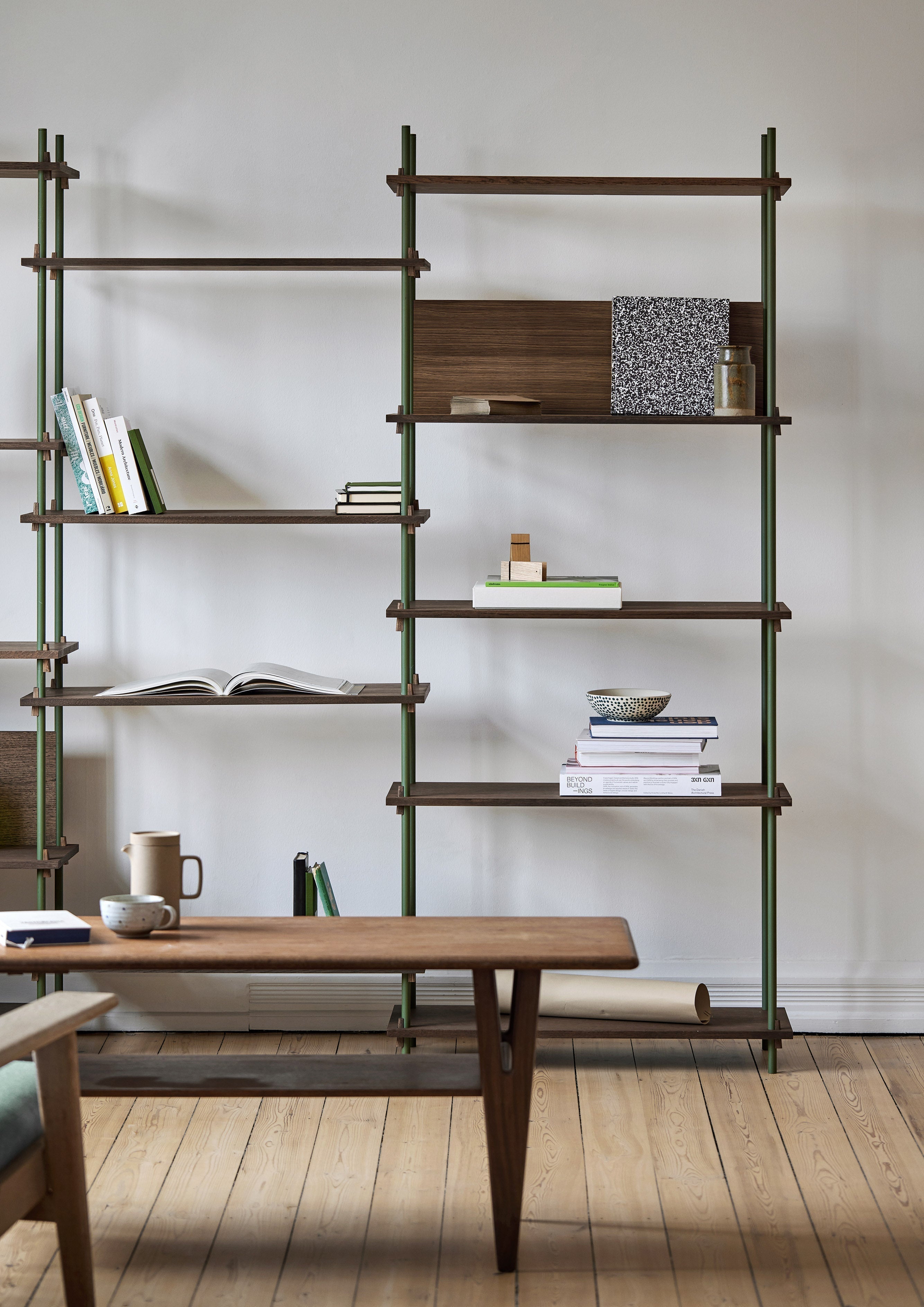 [product_category]-Moebe Shelving System S.255.2.C, Smoked Oak/Pine Green-Moebe-5713520013676-S.255.2.C.SO.PG-MOE-13