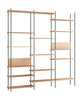 Moebe Shelving System S.255.3.A, Oak/Pine Green