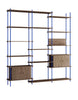 Moebe Shelving System S.255.3.B, Smoked Oak/Deep Blue