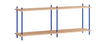 Moebe Shelving System S.65.2.B, Oak/Deep Blue