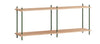 Moebe Shelving System S.65.2.B, Oak/Pine Green