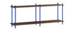 Moebe Shelving System S.65.2.B, Smoked Oak/Deep Blue