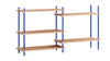 Moebe Shelving System S.85.2.A, Oak/Deep Blue