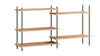 Moebe Shelving System S.85.2.A, Oak/Pine Green