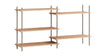 Moebe Shelving System S.85.2.A, Oak/Warm Grey