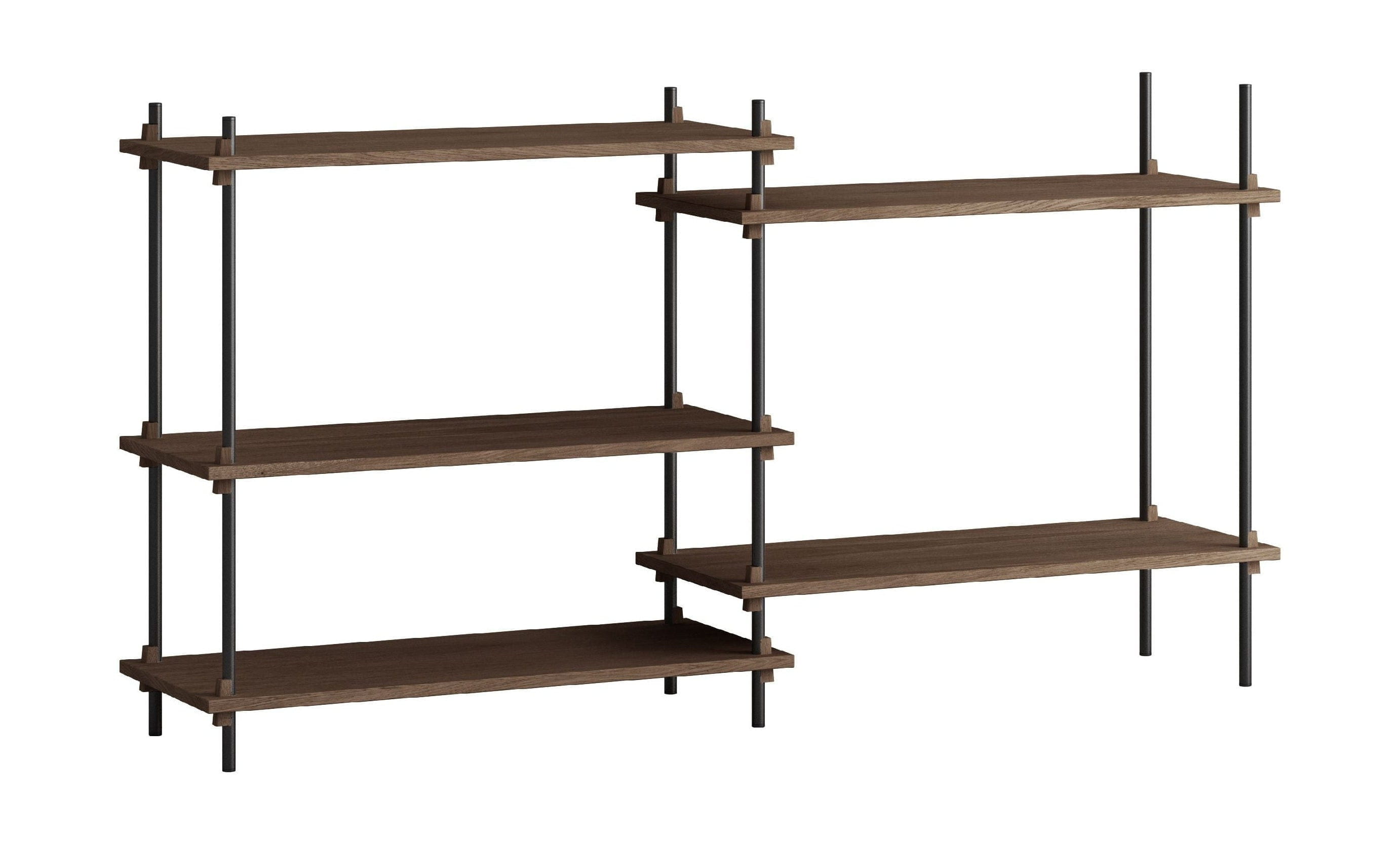 [product_category]-Moebe Shelving System S.85.2.A, Smoked Oak/Black-Moebe-5713520011313-S.85.2.A.SO.BL-MOE-1