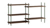 Moebe Shelving System S.85.2.A, Smoked Oak/Pine Green