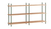 Moebe Shelving System S.85.2.B, Oak/Pine Green