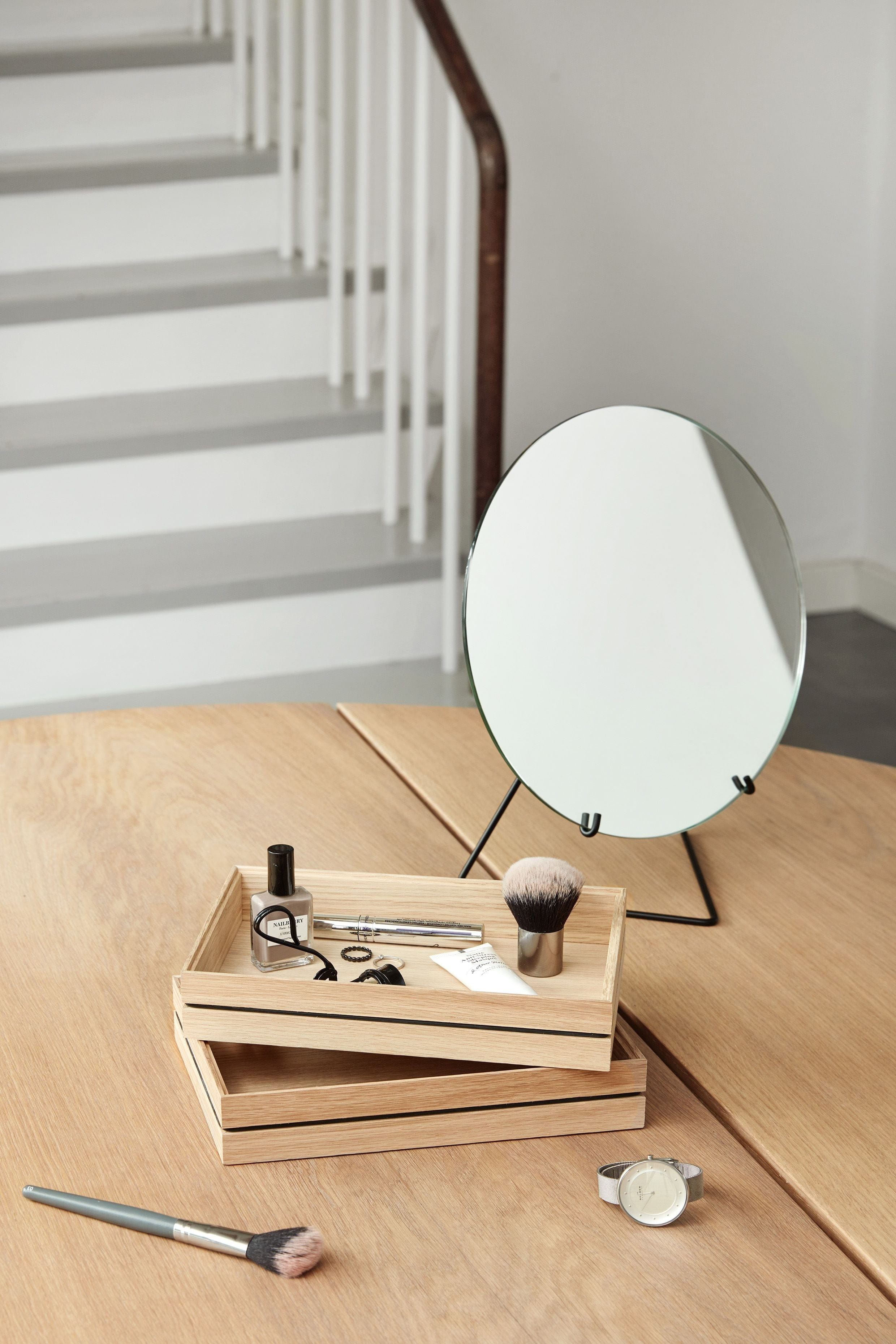 [product_category]-Moebe Standing Mirror ø20 Cm, Black-Moebe-5713520000225-MIBL20-MOE-8