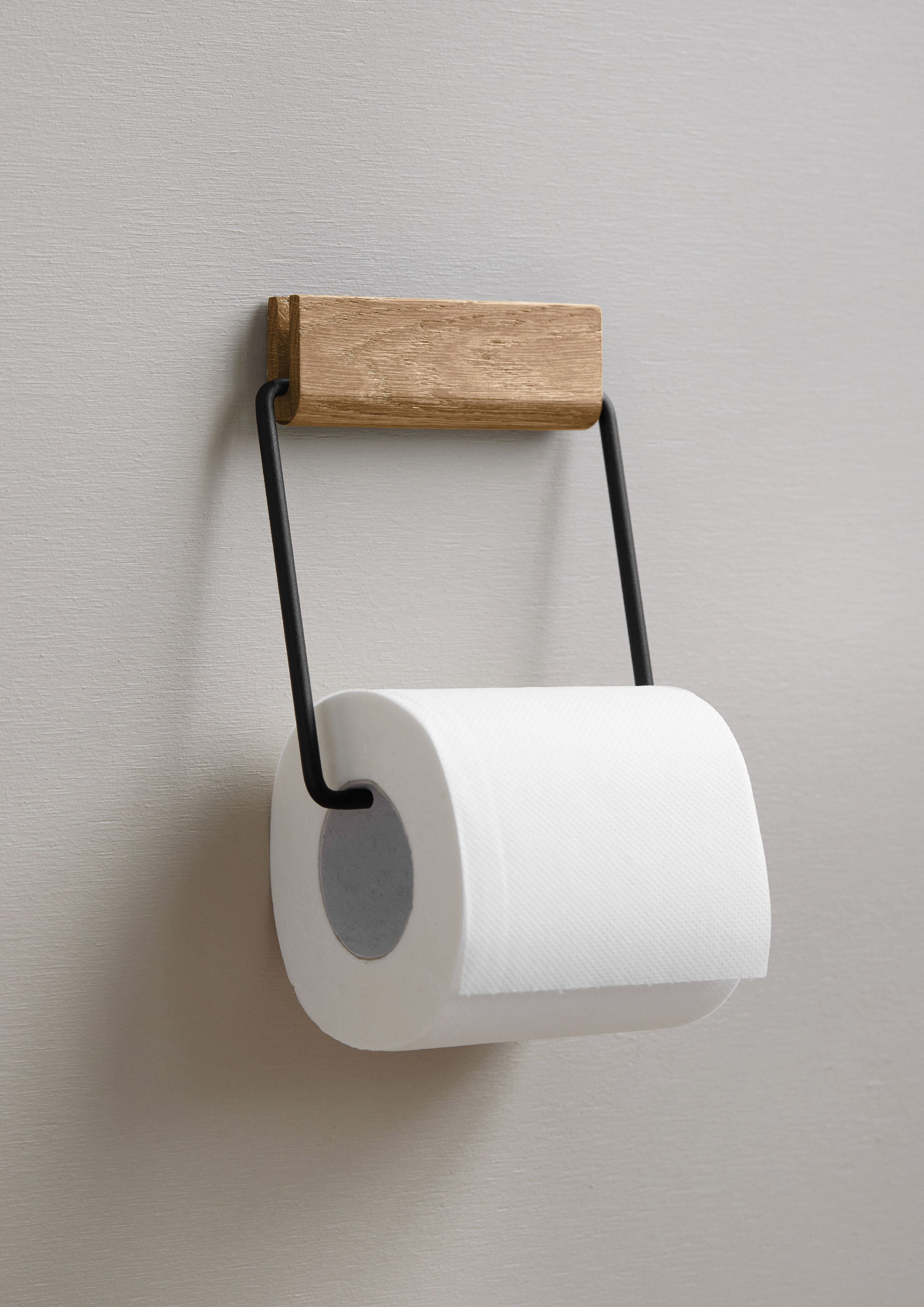 [product_category]-Moebe Toilet Paper Holder, Oak/Black-Moebe-5713520017025-TRHOBL-MOE-5