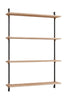Moebe Wall Shelving Ws.115.1, Oak/Black