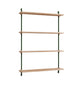 Moebe Wall Shelving Ws.115.1, Oak/Pine Green