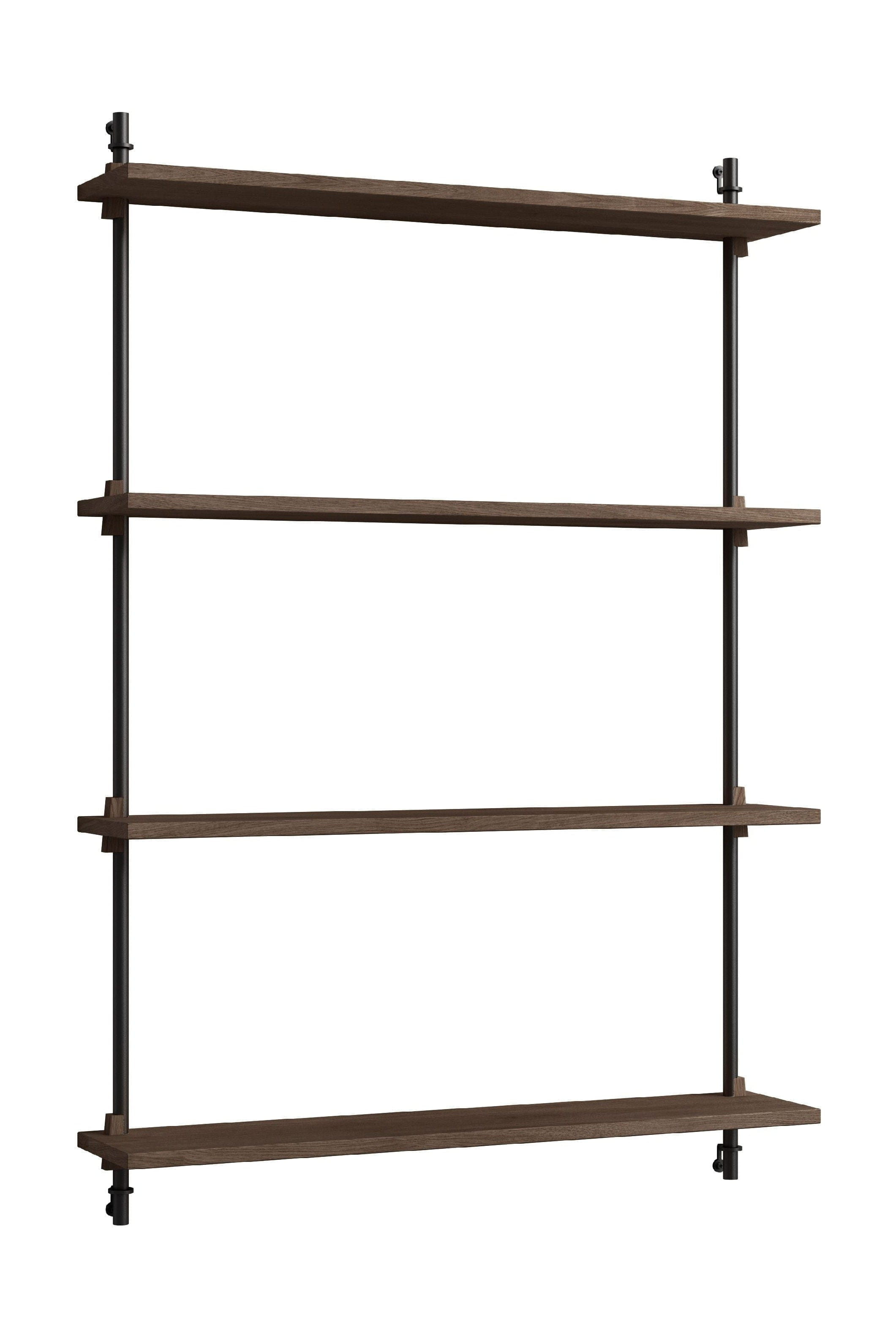 [product_category]-Moebe Wall Shelving Ws.115.1, Smoked Oak/Black-Moebe-5713520011368-WS.115.1.SO.BL-MOE-1
