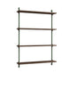 Moebe Wall Shelving Ws.115.1, Smoked Oak/Pine Green