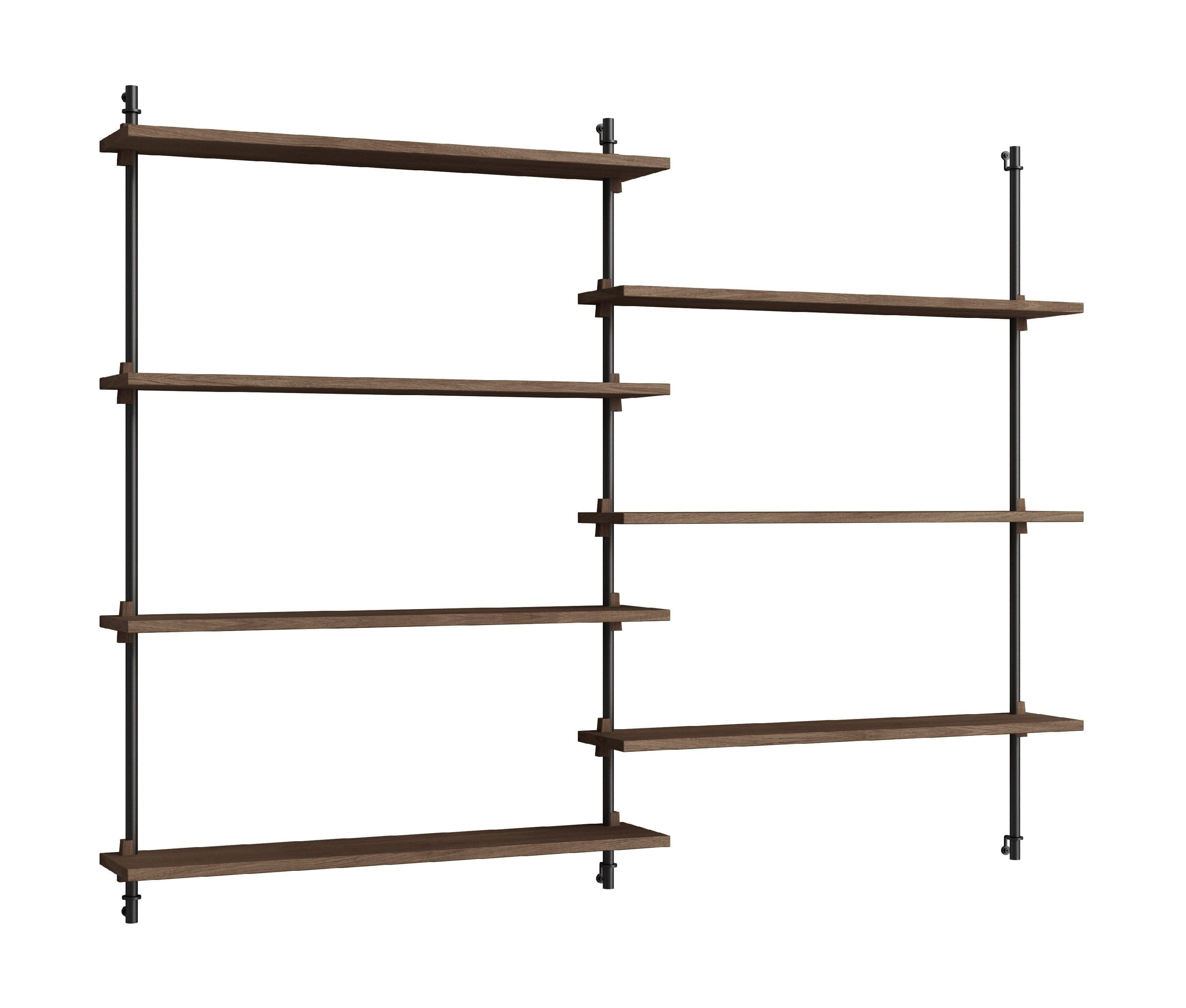 [product_category]-Moebe Wall Shelving Ws.115.2, Smoked Oak/Black-Moebe-5713520011375-WS.115.2.SO.BL-MOE-1