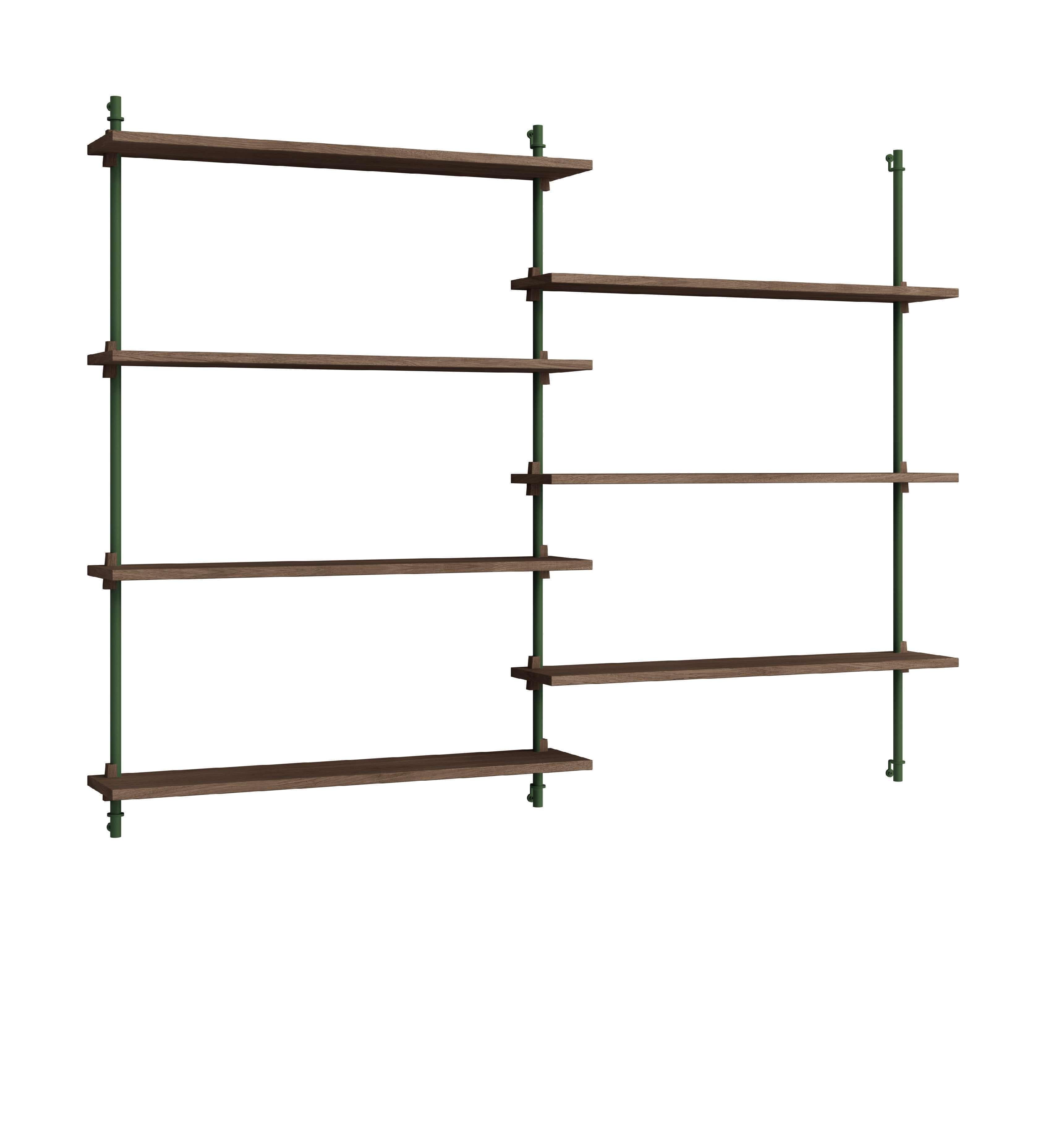 [product_category]-Moebe Wall Shelving Ws.115.2, Smoked Oak/Pine Green-Moebe-5713520013171-WS.115.2.SO.PG-MOE-1