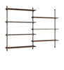 Moebe Wall Shelving Ws.115.2, Smoked Oak/Pine Green