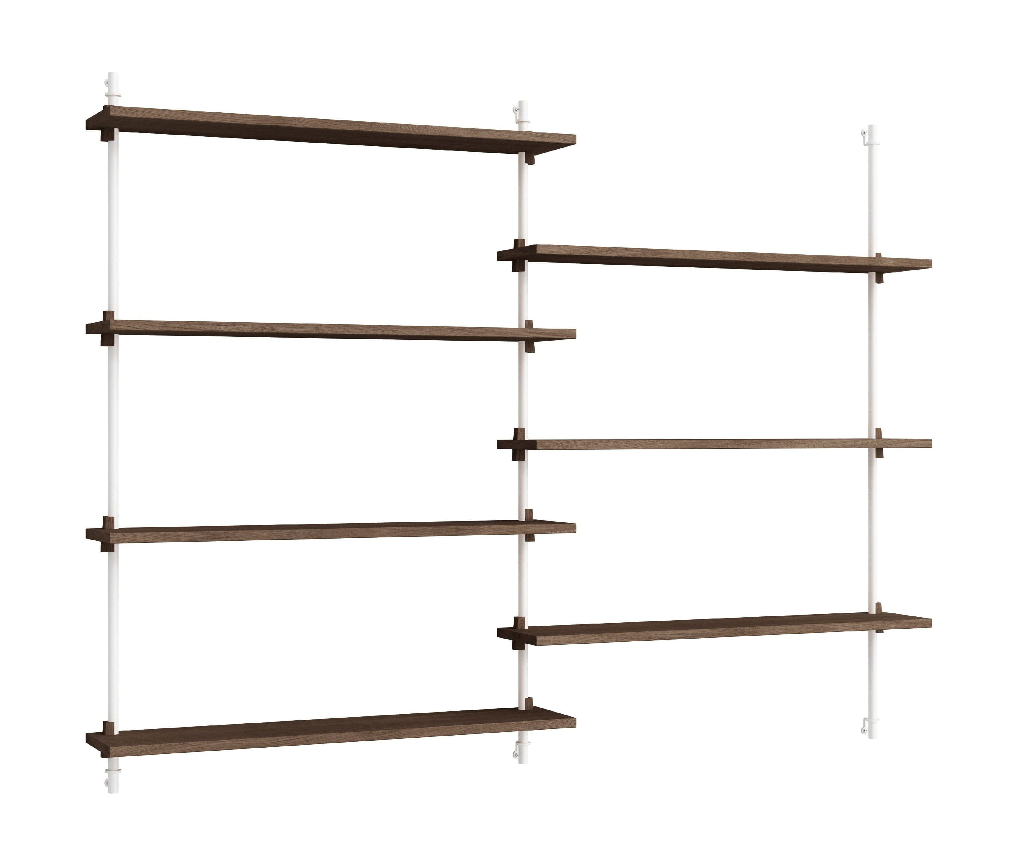 [product_category]-Moebe Wall Shelving Ws.115.2, Smoked Oak/White-Moebe-5713520010606-WS.115.2.SO.WH-MOE-1