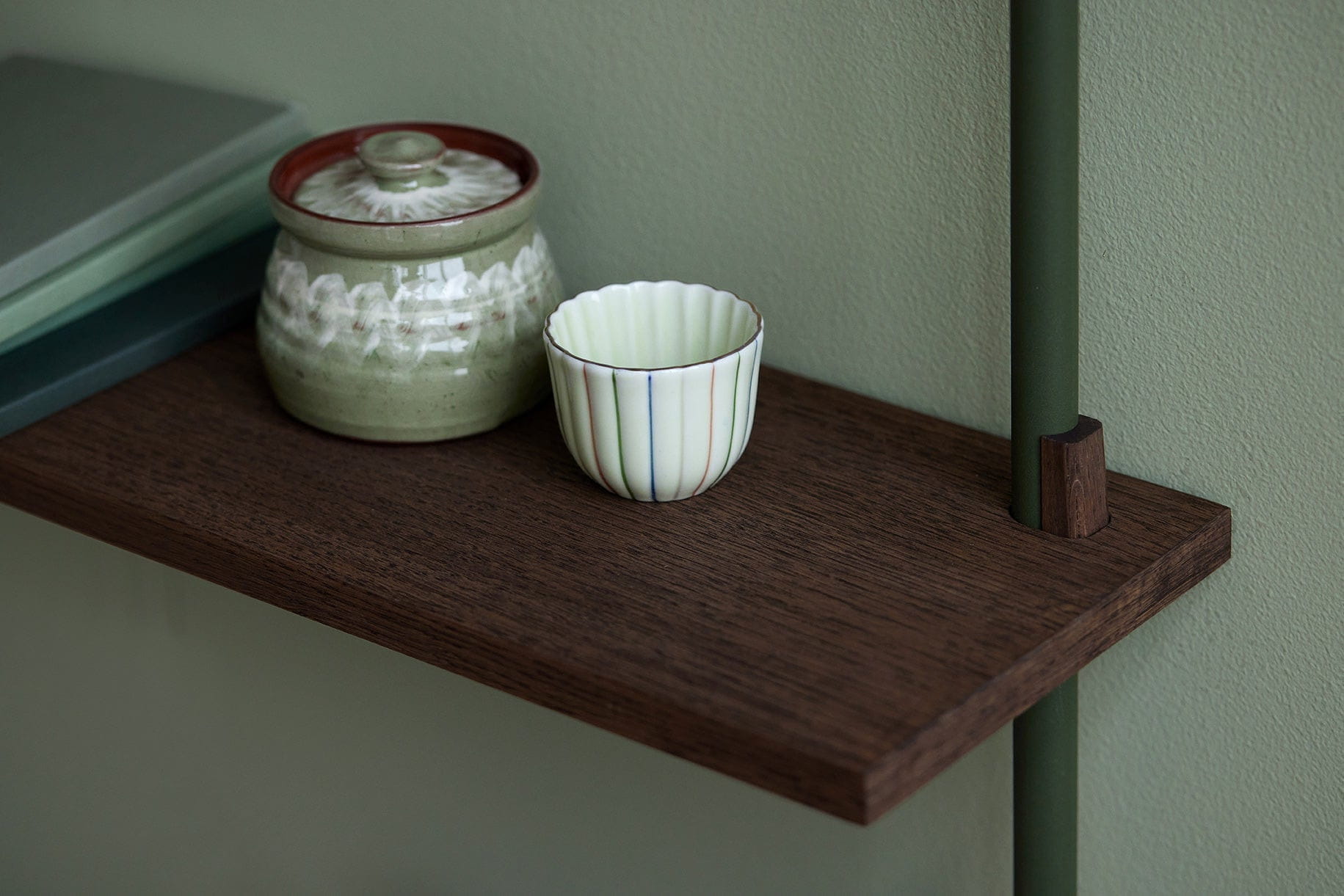 [product_category]-Moebe Wall Shelving Ws.65.1, Smoked Oak/Pine Green-Moebe-5713520013089-WS.65.1.SO.PG-MOE-2