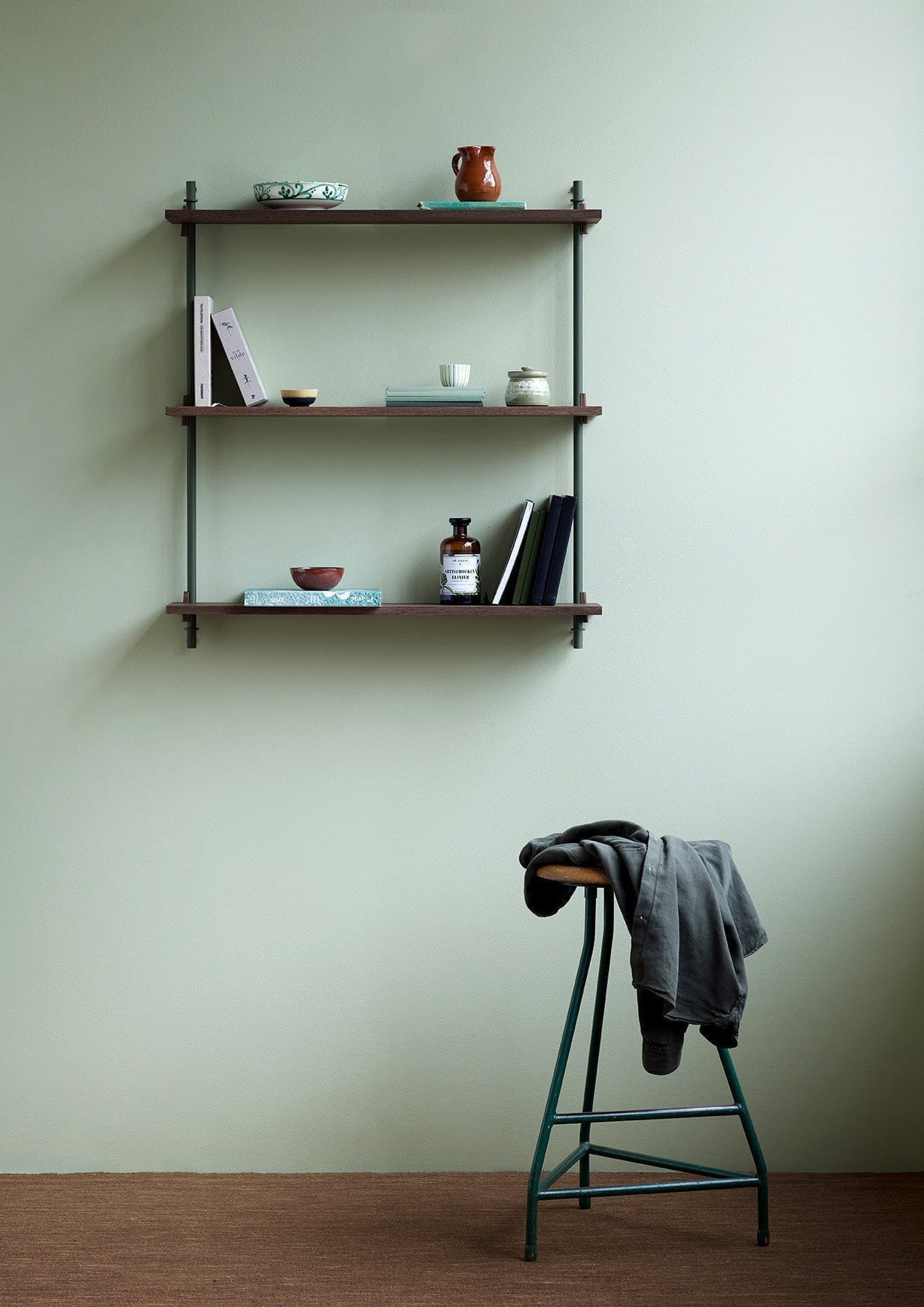 [product_category]-Moebe Wall Shelving Ws.65.1, Smoked Oak/Pine Green-Moebe-5713520013089-WS.65.1.SO.PG-MOE-3