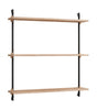 Moebe Wall Shelving Ws.85.1, Oak/Black