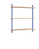 Moebe Wall Shelving Ws.85.1, Oak/Deep Blue