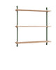 Moebe Wall Shelving Ws.85.1, Oak/Pine Green