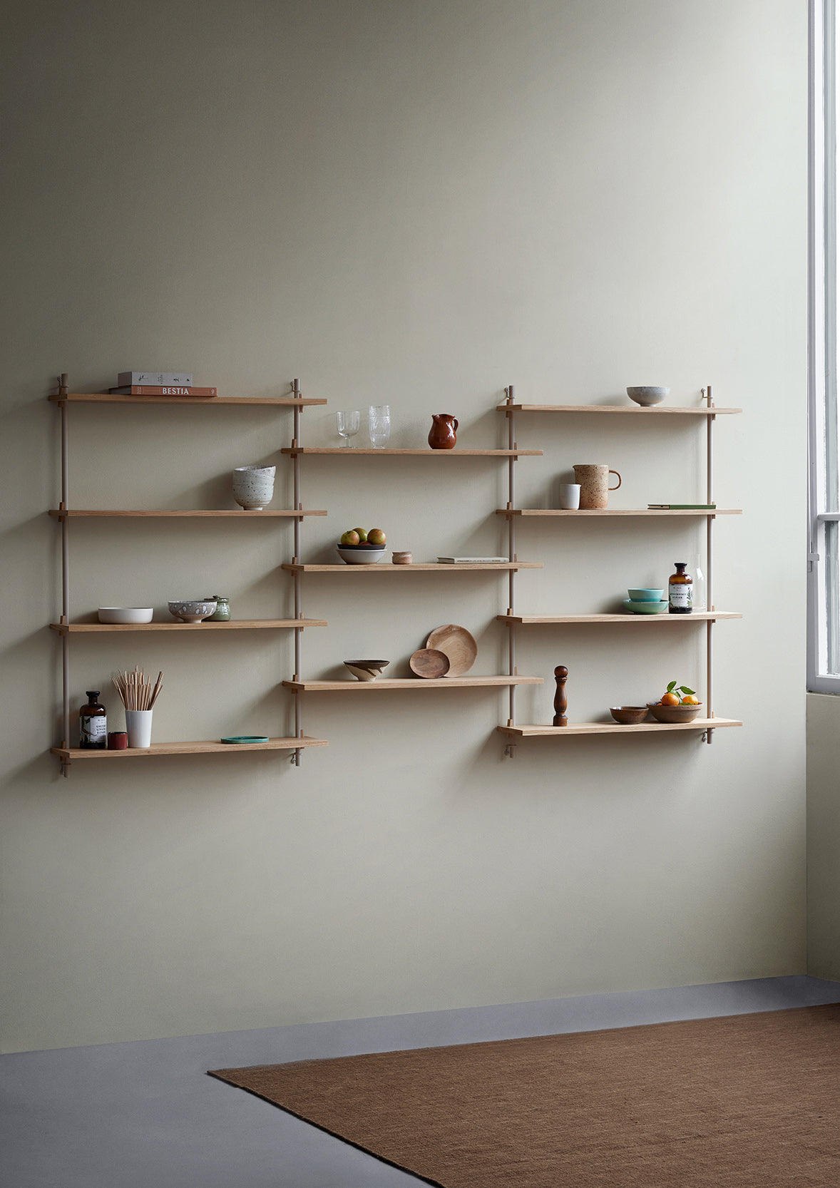 [product_category]-Moebe Wall Shelving Ws.85.1, Oak/Warm Grey-Moebe-5713520015465-WS.85.1.OA.WG-MOE-20