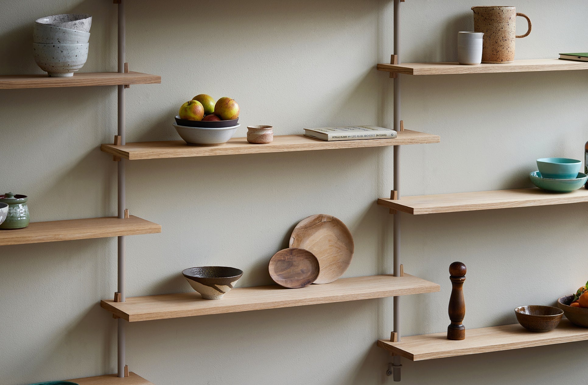 [product_category]-Moebe Wall Shelving Ws.85.1, Oak/Warm Grey-Moebe-5713520015465-WS.85.1.OA.WG-MOE-22