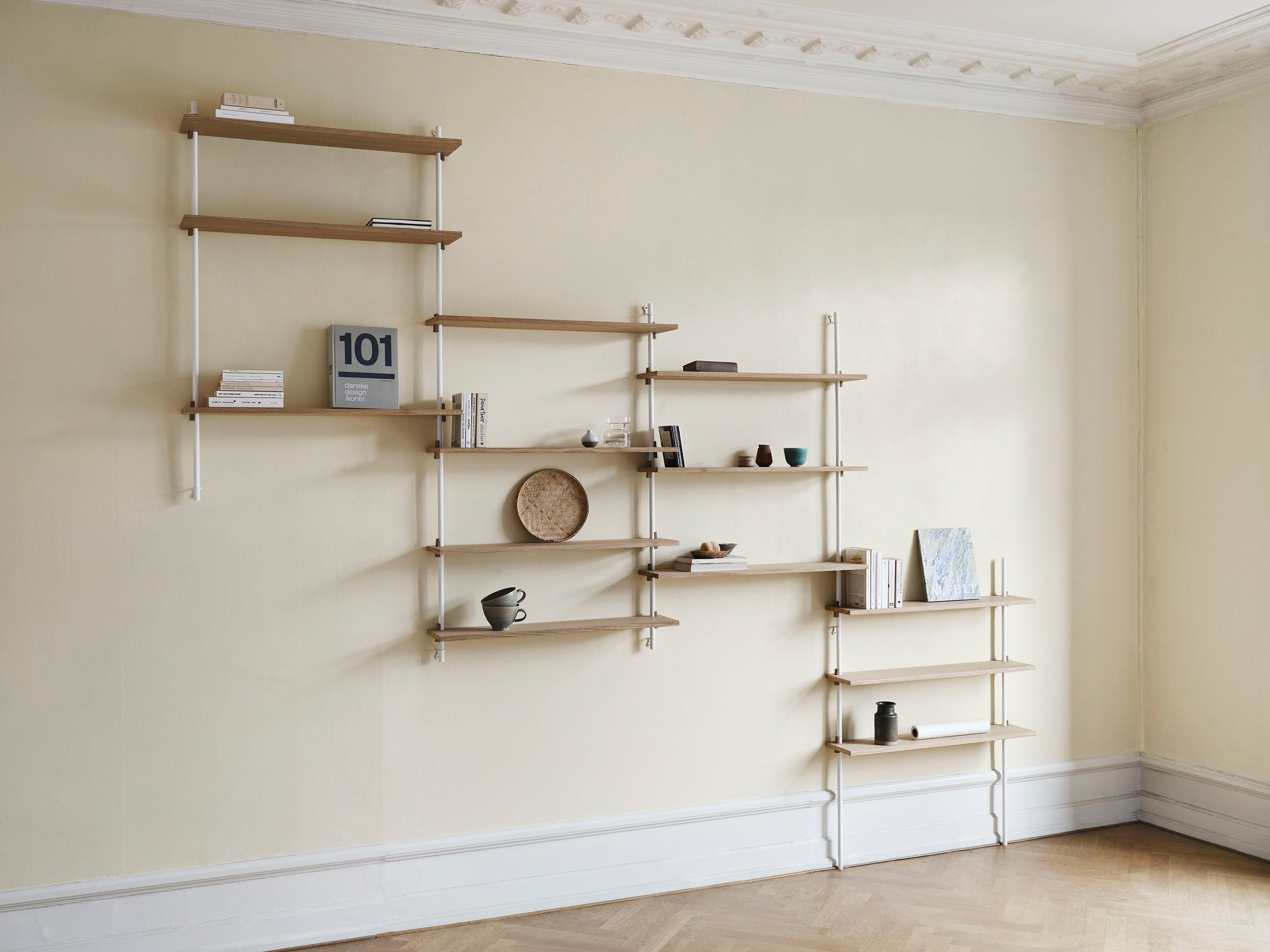 [product_category]-Moebe Wall Shelving Ws.85.1, Oak/White-Moebe-5713520007521-WS.85.1.OA.WH-MOE-26