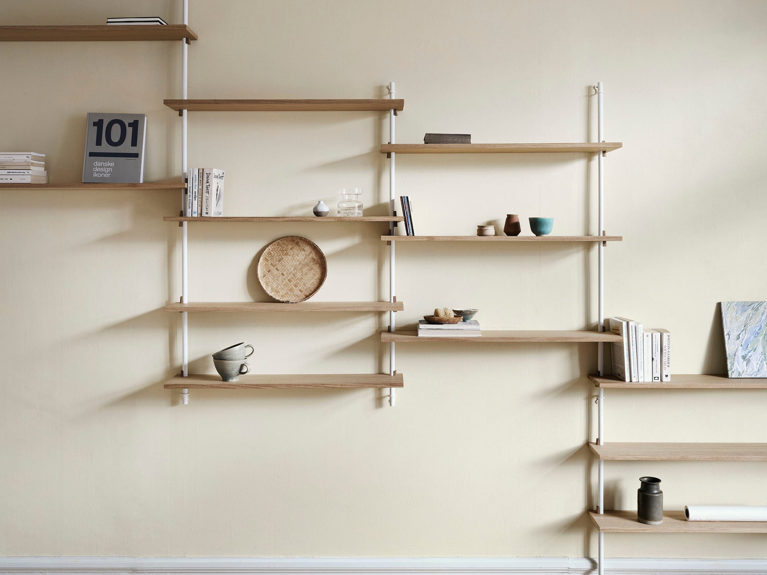 [product_category]-Moebe Wall Shelving Ws.85.1, Oak/White-Moebe-5713520007521-WS.85.1.OA.WH-MOE-2