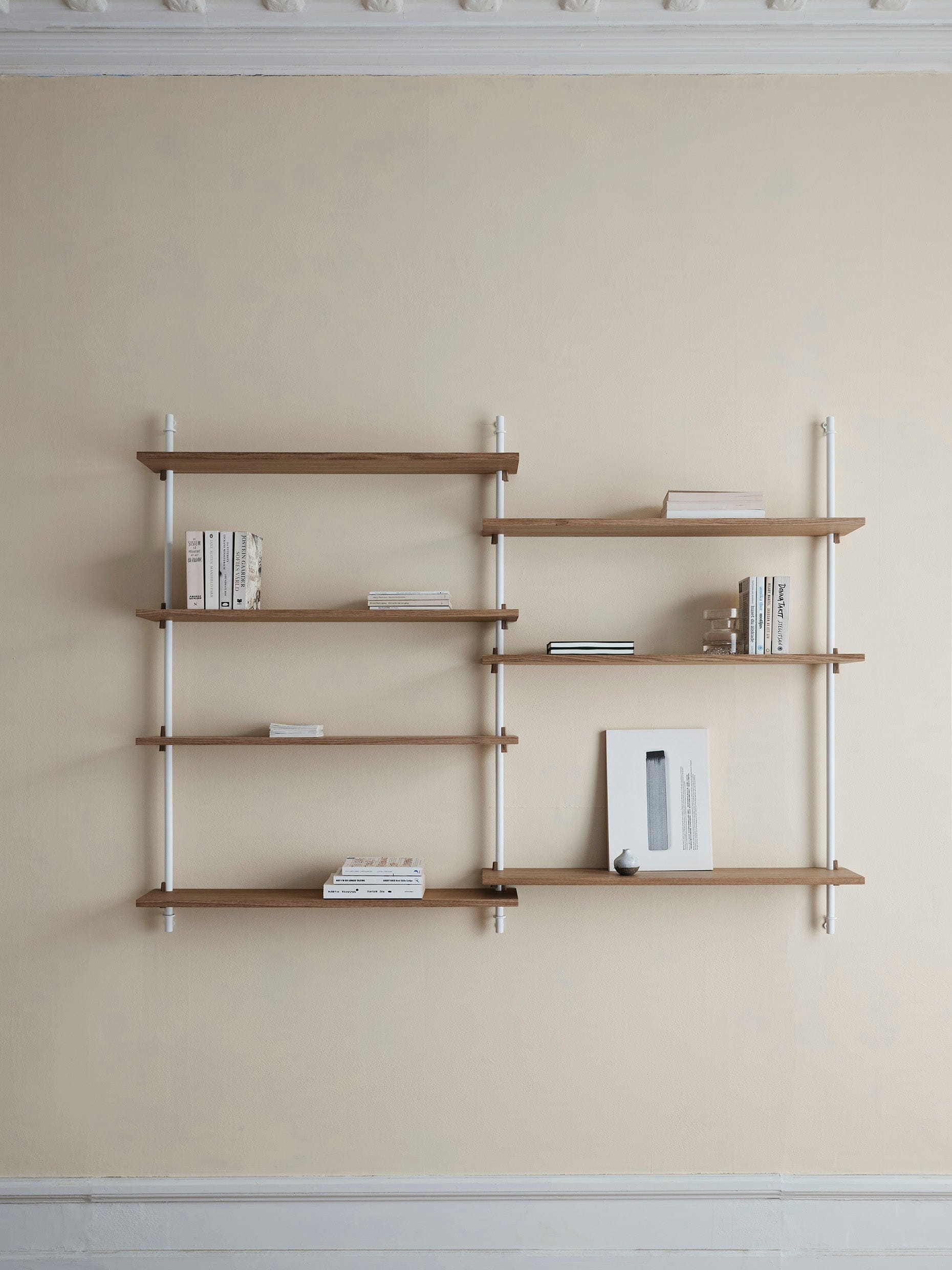 [product_category]-Moebe Wall Shelving Ws.85.1, Oak/White-Moebe-5713520007521-WS.85.1.OA.WH-MOE-3