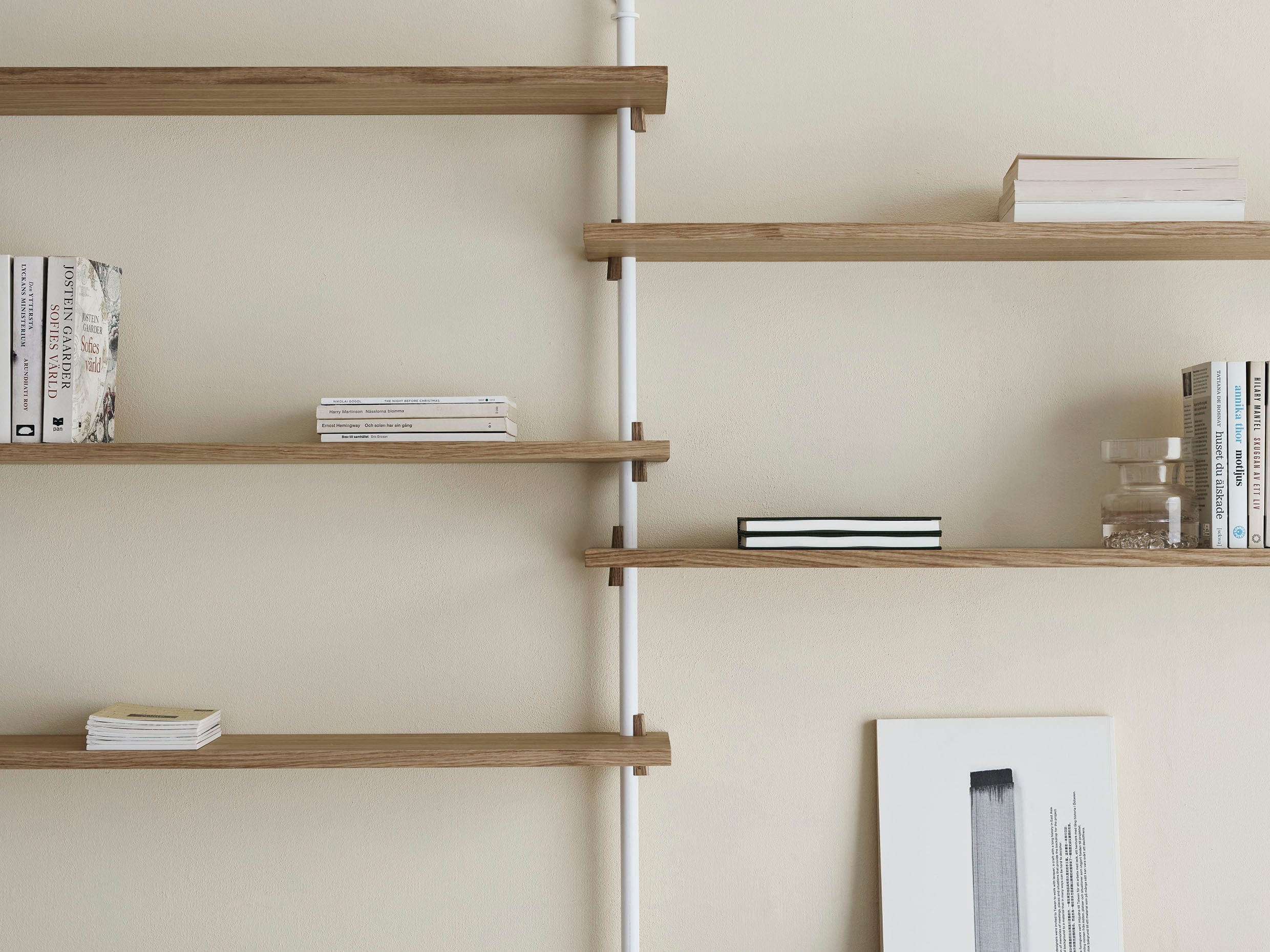 [product_category]-Moebe Wall Shelving Ws.85.1, Oak/White-Moebe-5713520007521-WS.85.1.OA.WH-MOE-5