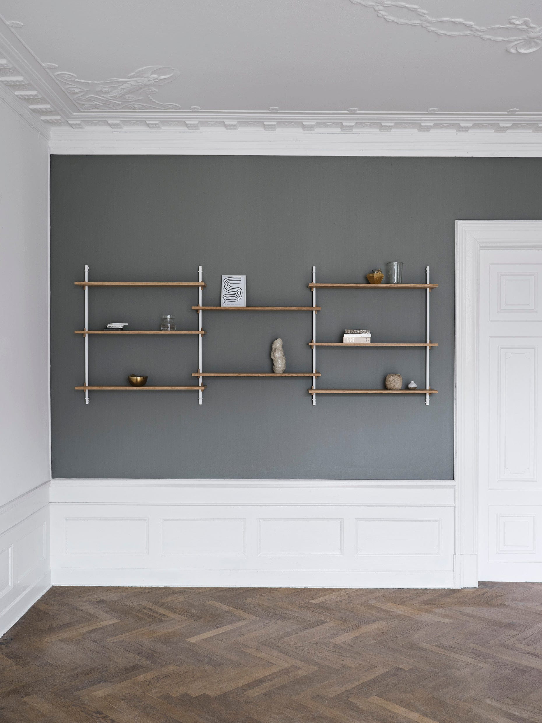 [product_category]-Moebe Wall Shelving Ws.85.1, Oak/White-Moebe-5713520007521-WS.85.1.OA.WH-MOE-6