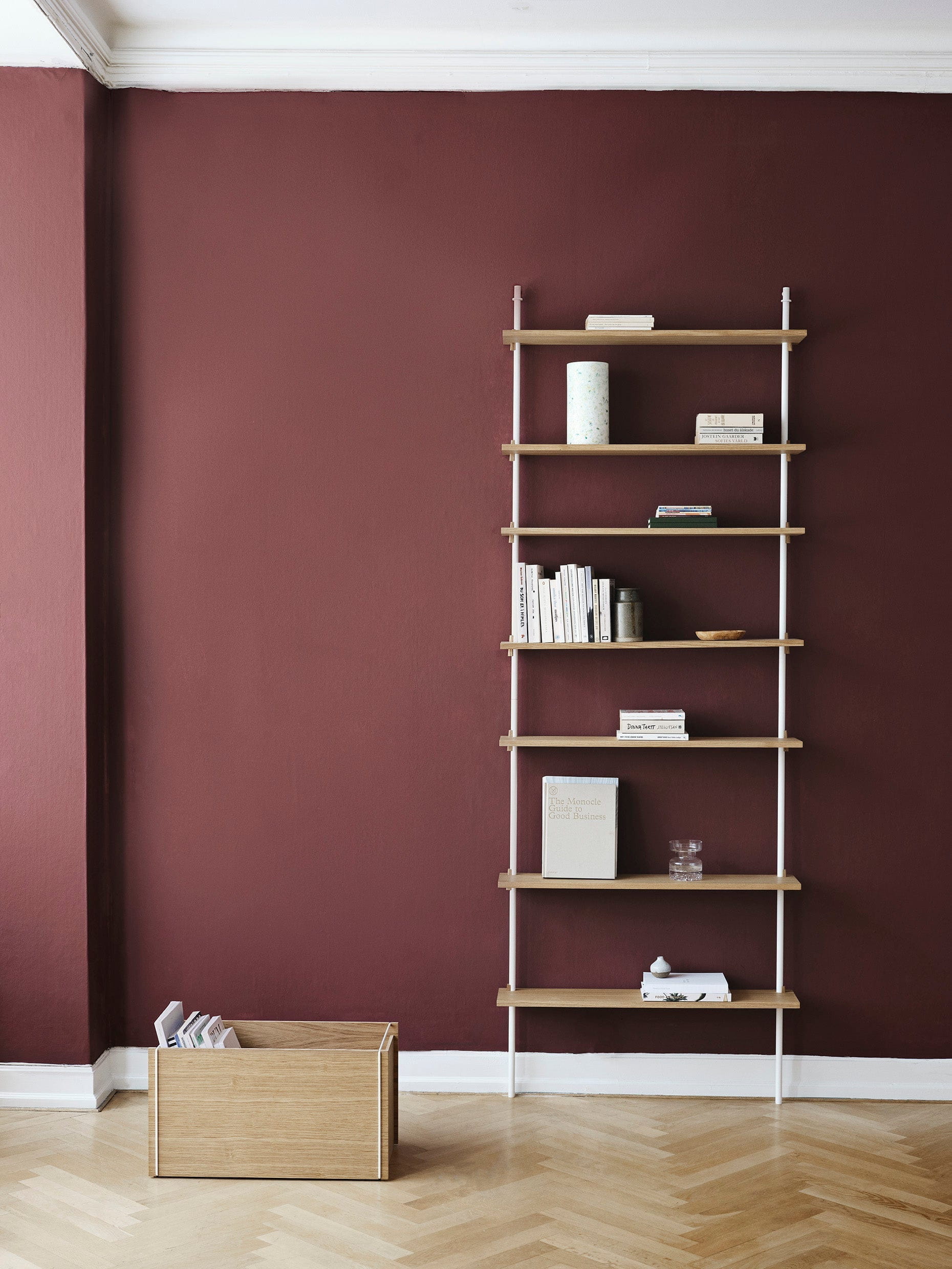 [product_category]-Moebe Wall Shelving Ws.85.1, Oak/White-Moebe-5713520007521-WS.85.1.OA.WH-MOE-9