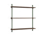 Moebe Wall Shelving Ws.85.1, Smoked Oak/Pine Green