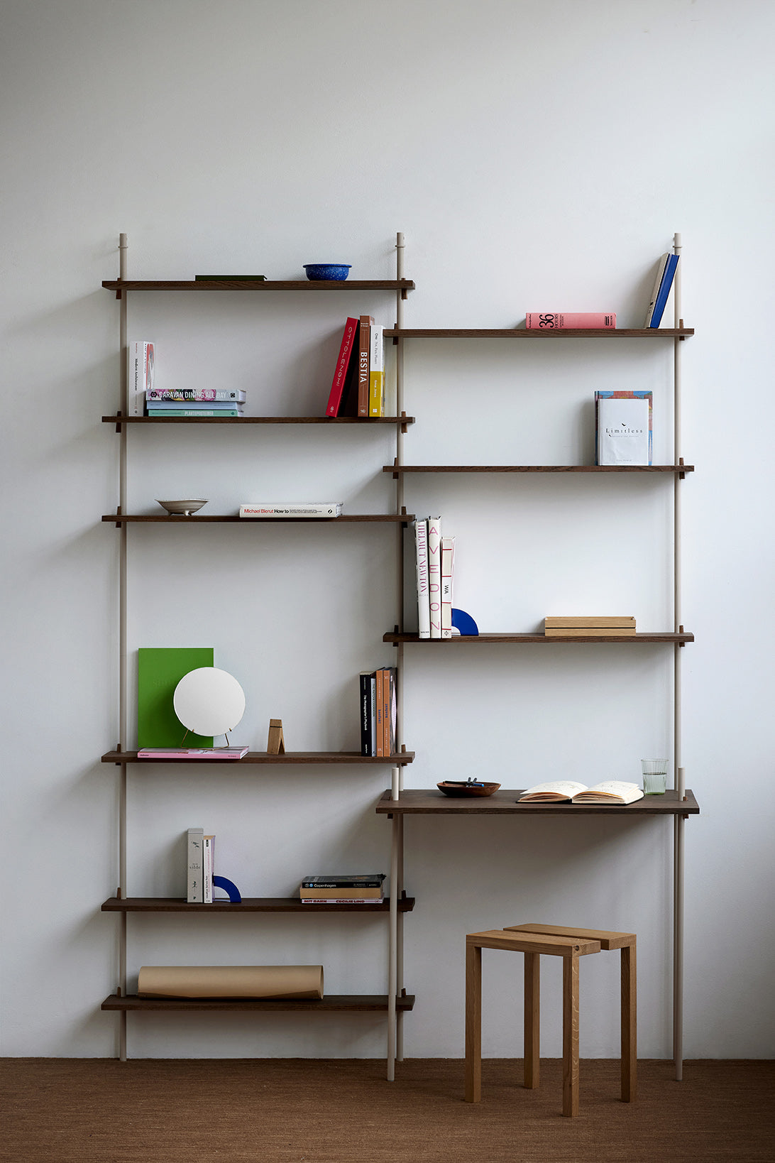 [product_category]-Moebe Wall Shelving Ws.85.1, Smoked Oak/Warm Grey-Moebe-5713520016240-WS.85.1.SO.WG-MOE-9