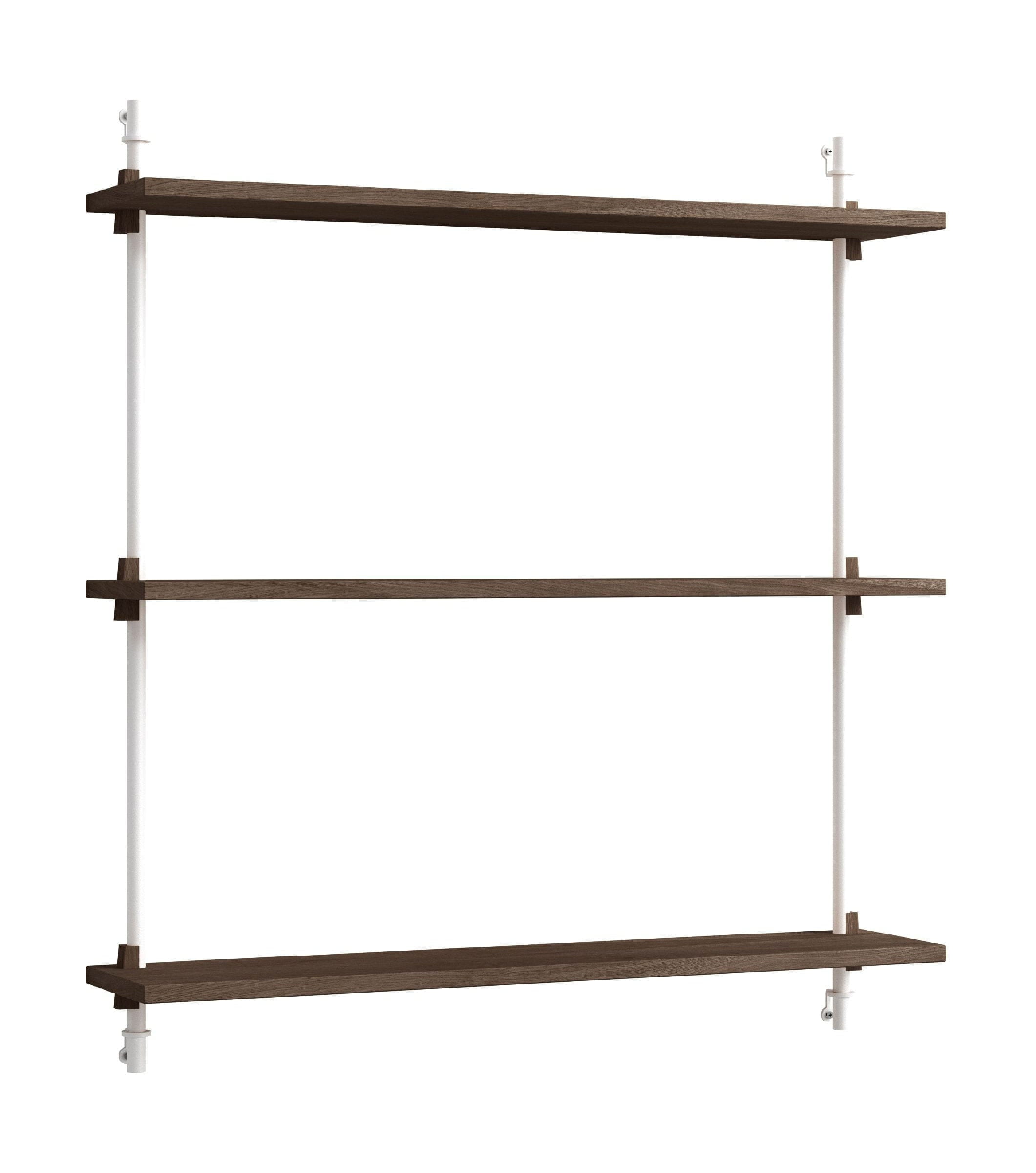 [product_category]-Moebe Wall Shelving Ws.85.1, Smoked Oak/White-Moebe-5713520010750-WS.85.1.SO.WH-MOE-1