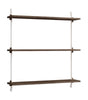 Moebe Wall Shelving Ws.85.1, Smoked Oak/White