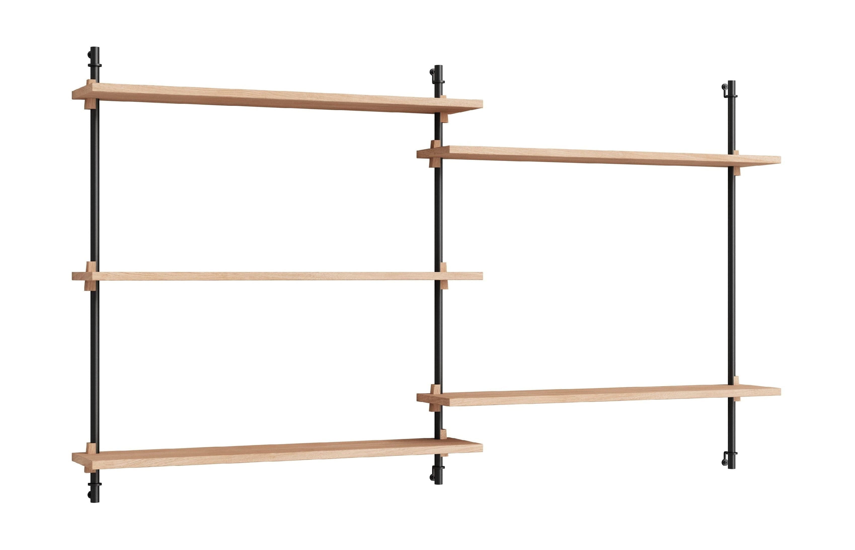 [product_category]-Moebe Wall Shelving Ws.85.2, Oak/Black-Moebe-5713520005183-WS.85.2.OA.BL-MOE-1