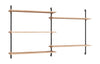 Moebe Wall Shelving Ws.85.2, Oak/Black