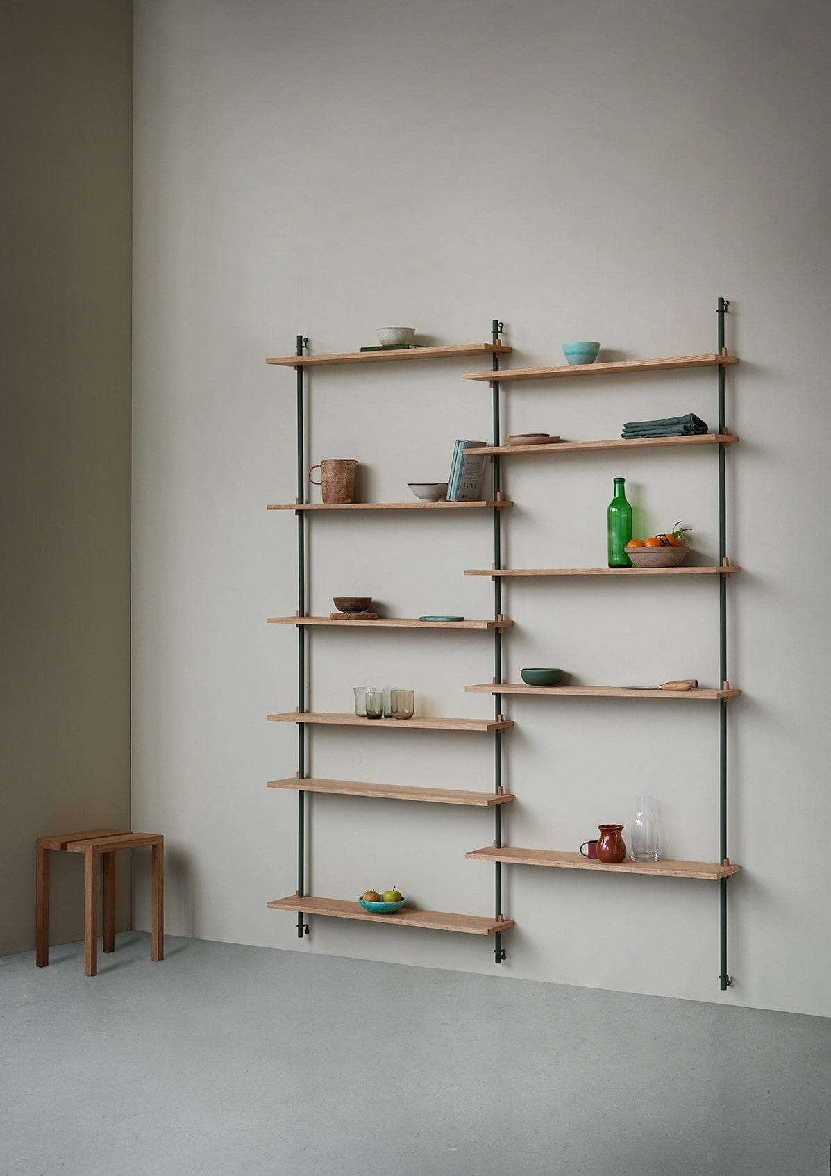 [product_category]-Moebe Wall Shelving Ws.85.2, Oak/Pine Green-Moebe-5713520012358-WS.85.2.OA.PG-MOE-3