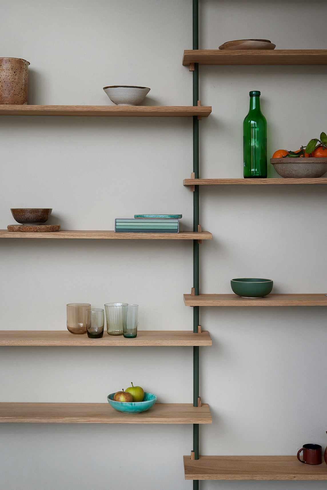 [product_category]-Moebe Wall Shelving Ws.85.2, Oak/Pine Green-Moebe-5713520012358-WS.85.2.OA.PG-MOE-5