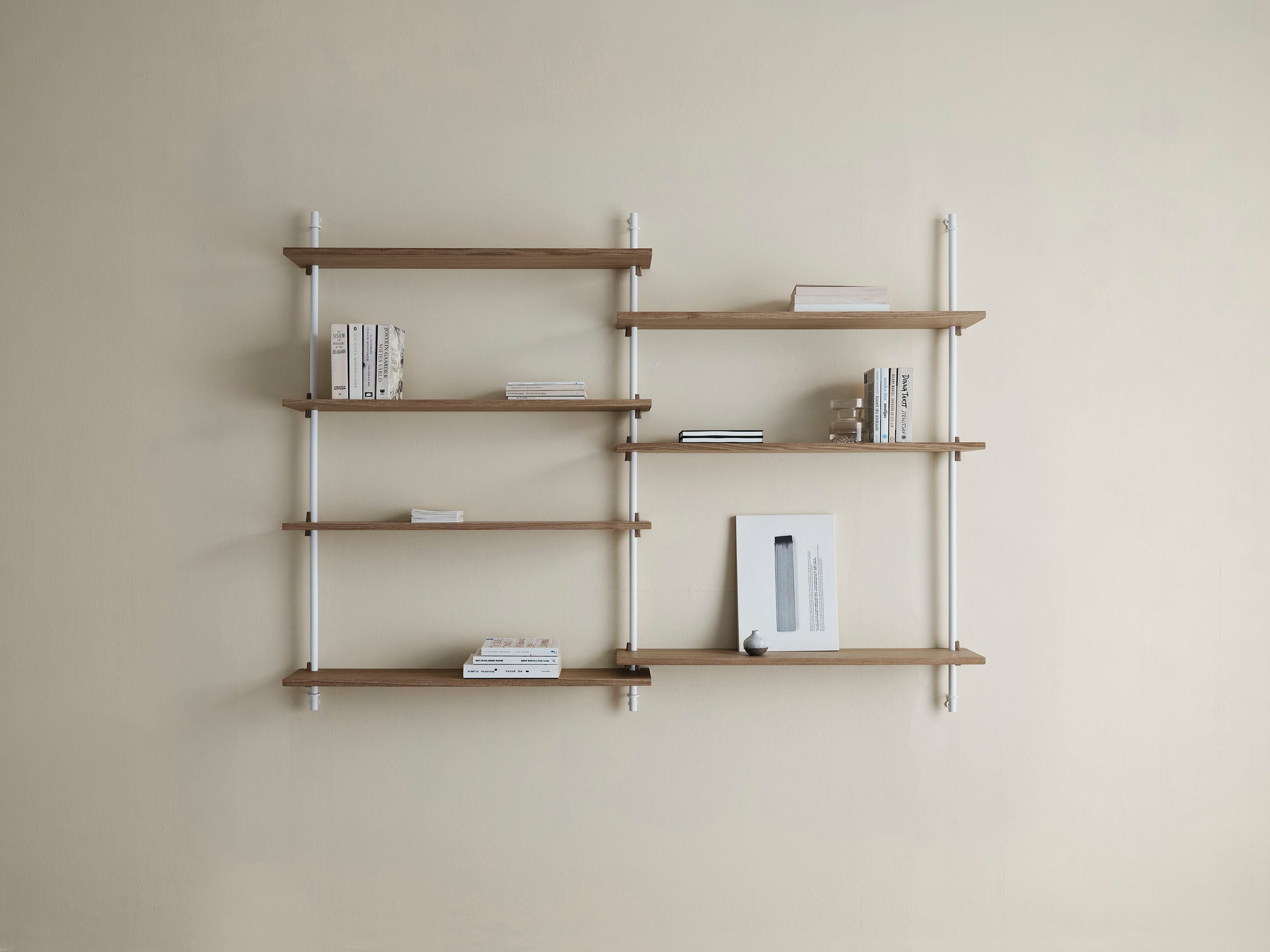 [product_category]-Moebe Wall Shelving Ws.85.2, Oak/White-Moebe-5713520007538-WS.85.2.OA.WH-MOE-17