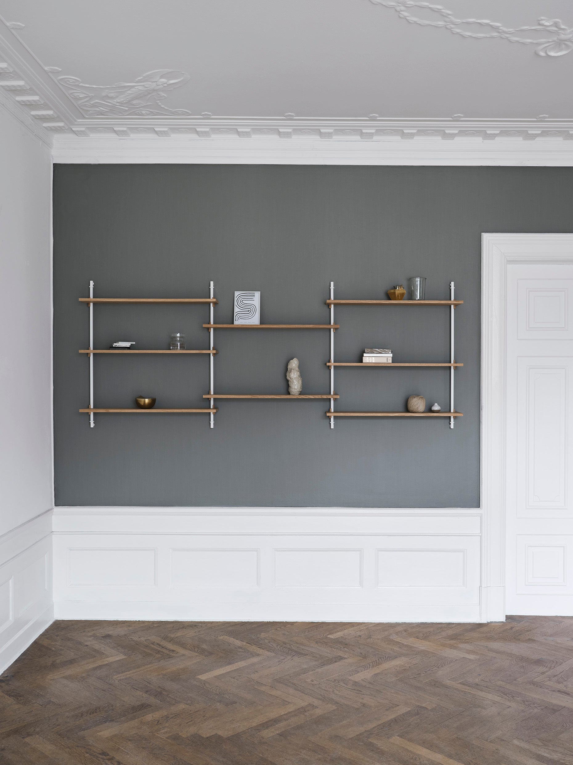 [product_category]-Moebe Wall Shelving Ws.85.2, Oak/White-Moebe-5713520007538-WS.85.2.OA.WH-MOE-19