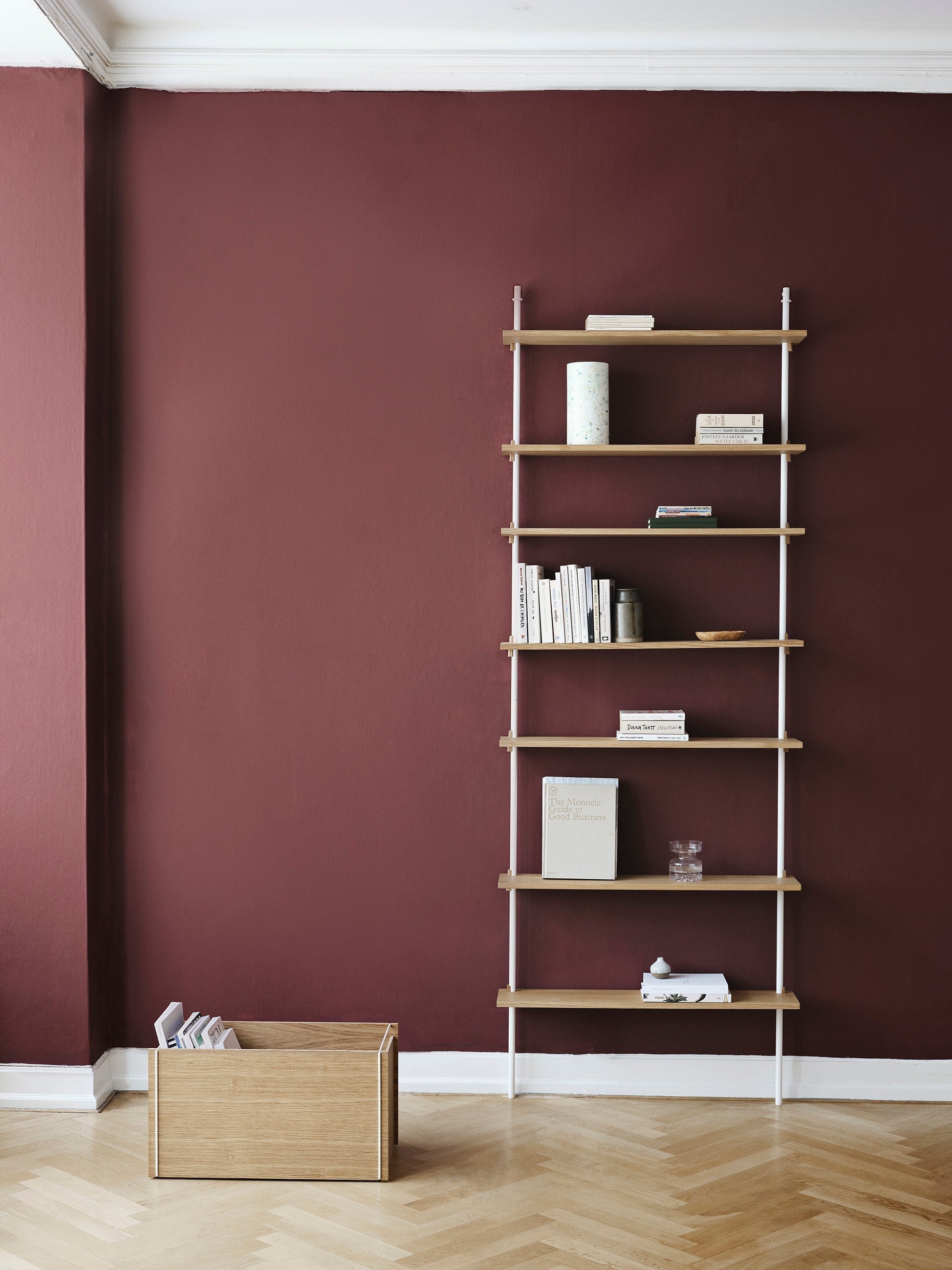 [product_category]-Moebe Wall Shelving Ws.85.2, Oak/White-Moebe-5713520007538-WS.85.2.OA.WH-MOE-22