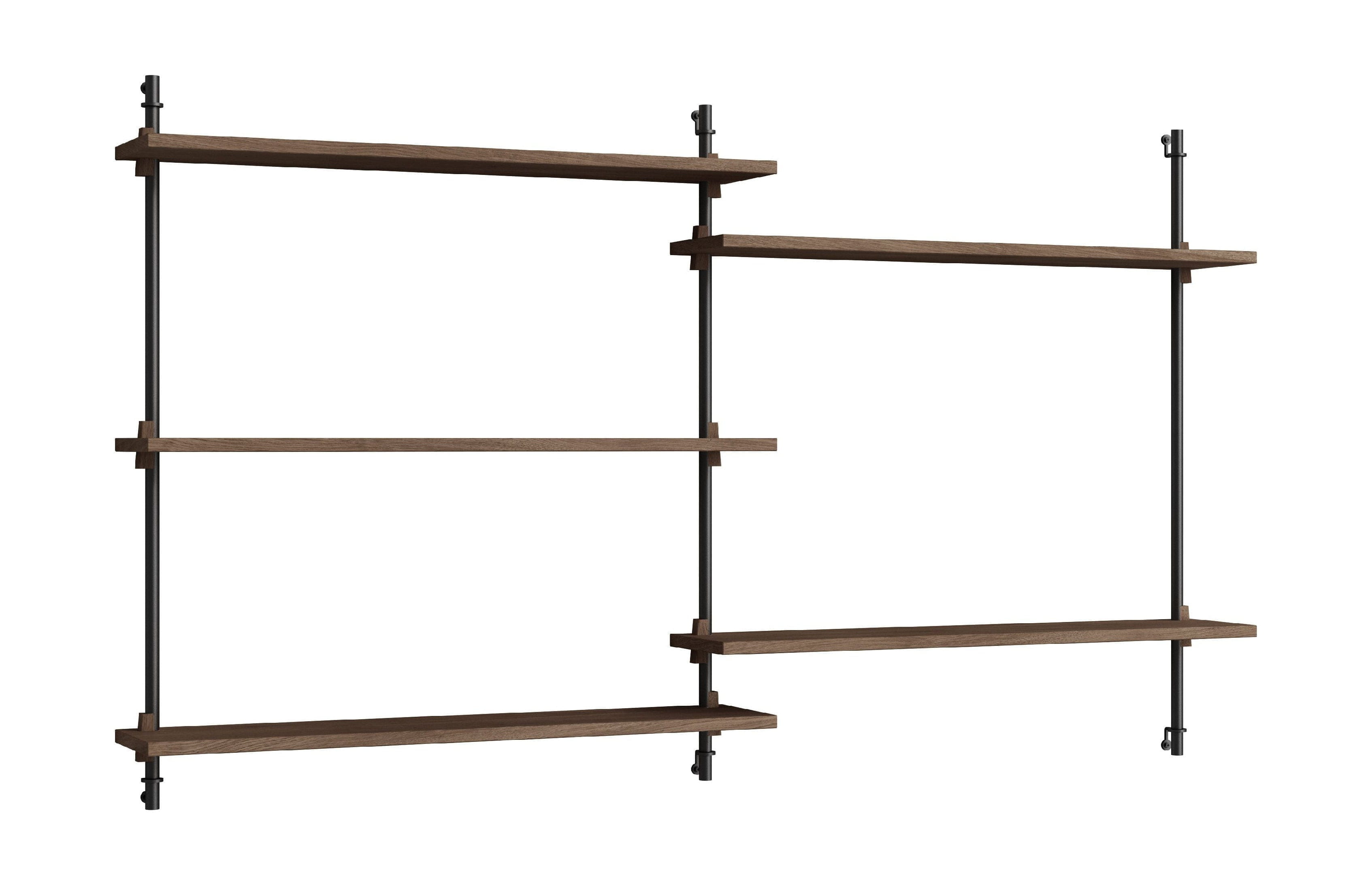 [product_category]-Moebe Wall Shelving Ws.85.2, Smoked Oak/Black-Moebe-5713520011535-WS.85.2.SO.BL-MOE-1